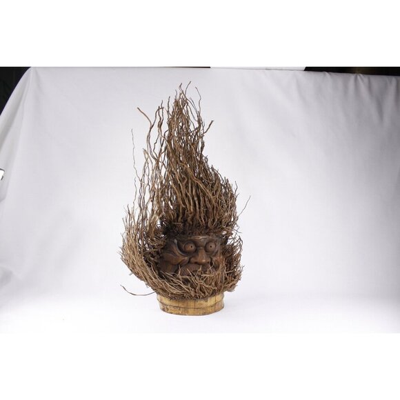 Vintage Chinese Bamboo root carving of the Bodhidharma, Zen Buddhism portrait - Picture 2 of 10